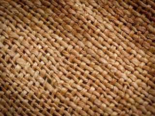 Close Up of brown sackcloth texture background. soft focus