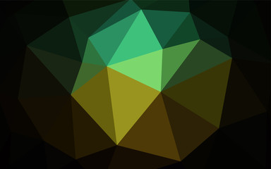Dark Blue, Green vector gradient triangles texture.