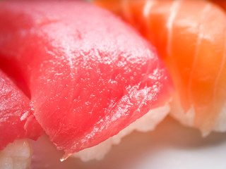 japanese food salmon and tuna sushi delicious