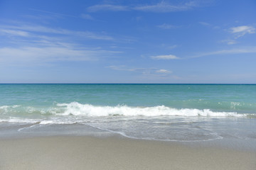 Beach, waves and blue sky
