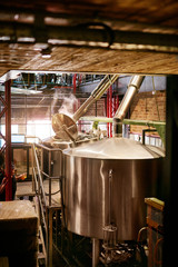 Fototapeta na wymiar Beer Brewery With Modern Equipment