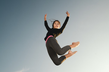 Gymnast girl jumping
