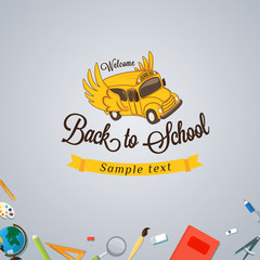 Welcome back to school. Vector Eps10 illustration.