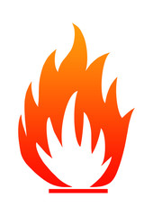 gz133 GrafikZeichnung - german: Feuer / Rote Flamme - silhouette - english: fire / red flame - isolated on white background - DIN A1 A2 A3 A4 - poster xxl g6373