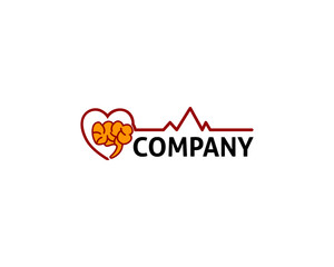 heart and brain pulse logo