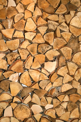 A woodpile filling an entire wall 