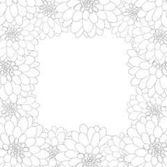 Dahlia Outline Border Style 2