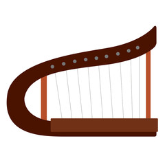 Isolated harp musical instrument