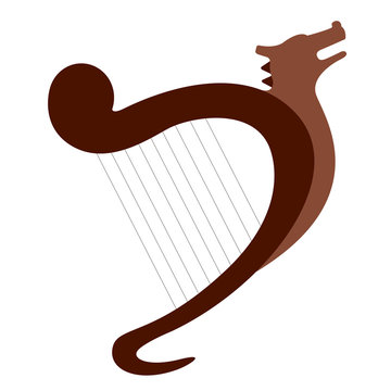 Isolated harp musical instrument