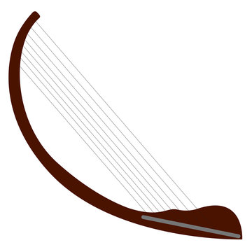 Isolated harp musical instrument