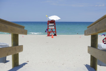 Lifegurd chair point on the beach