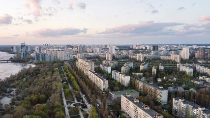 Aerial view of residential buildings in Kiev, Ukraine