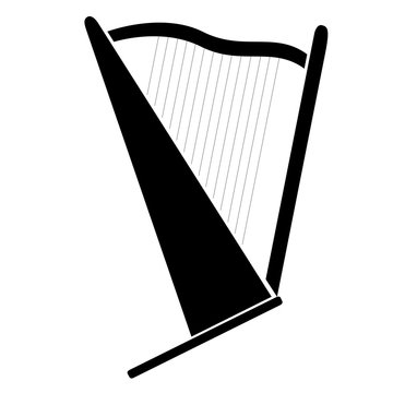 Isolated harp musical instrument icon