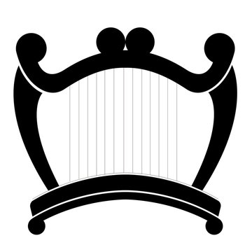 Isolated harp musical instrument icon