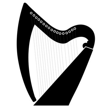 Isolated harp musical instrument icon