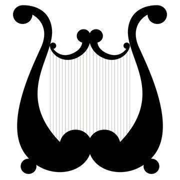 Isolated harp musical instrument icon
