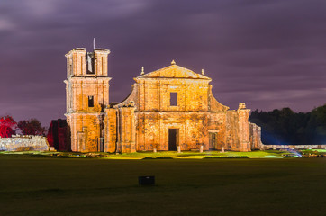 Fototapeta premium Part of the UNESCO site - Jesuit Missions of the Guaranis: Church, Ruins of Sao Miguel das Missoe, Rio Grande do Sul, Brazil.
