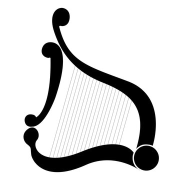 Isolated harp musical instrument icon