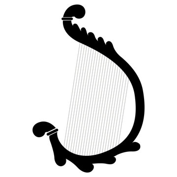 Isolated harp musical instrument icon