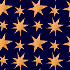 Hand drawn beautiful  illustration gold stars. 