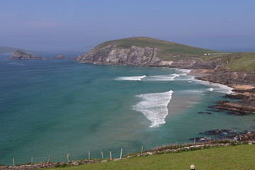 Irlande - Péninsulke de Dingle - Panorama sur Blasket Island, Dunmore Head et Slea Head