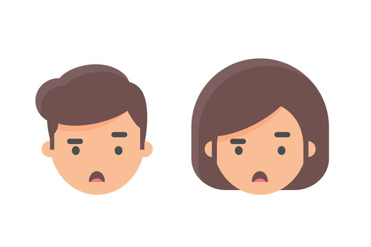 Confused emoji male and female character