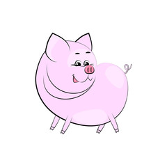 Lovely happy guinea pig. Character icon. Vector illustration.