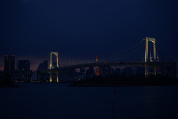Fototapeta na wymiar Bay of Tokyo by night