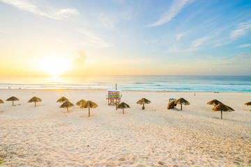 Cancun beach at sunrise - Playa Delfines