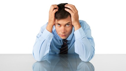 Portrait of an Exhausted Employee