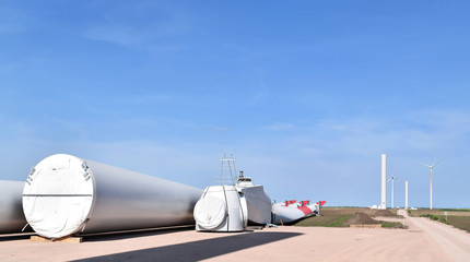 Construction site of wind farm in Alibunar, Serbia   