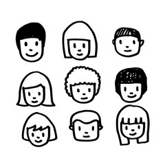 People face icon hand draw