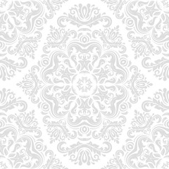 Orient classic light silver pattern. Seamless abstract background with repeating elements. Orient background