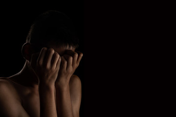 The pain of a black and white body, Stop Violence Against Children.