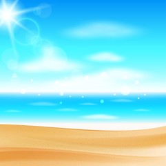 Fototapeta na wymiar Sea panorama. Beautiful summer beach background