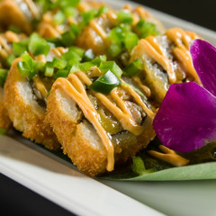 Sushi on a white plate