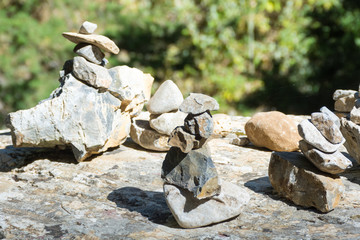 stone tower in a mountain gorge	