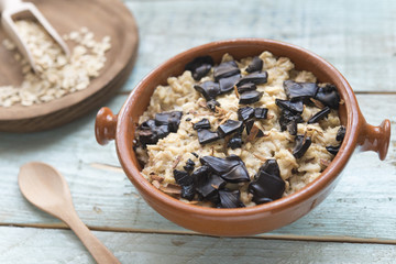 Porridge dark chocolate and integral oats
