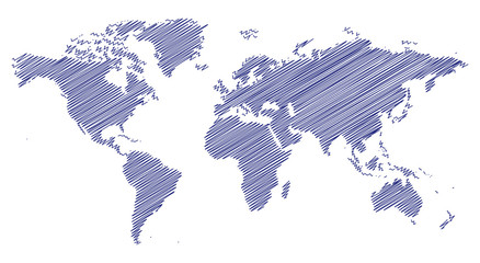 Obraz premium Had Drawn sketch map of the world