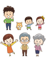 仲良し三世代家族とペットの犬