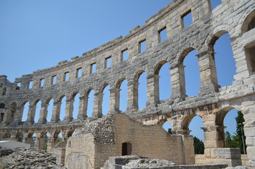 Amfiteatr rzymski w Puli, Istria, Chorwacja - obrazy, fototapety, plakaty
