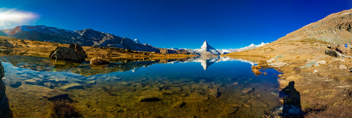 Stellisee in Zermatt wiht Matterhorn