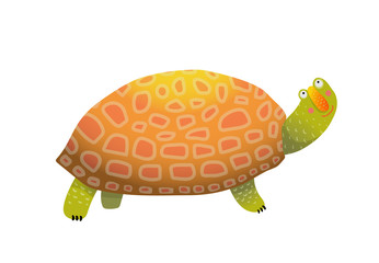 Fototapeta premium Isolated tortoiseshell clip art watercolor style. Vector illustration.