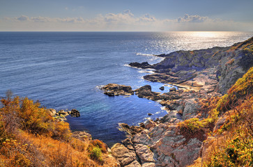 Beautiful landscape on rocky shore