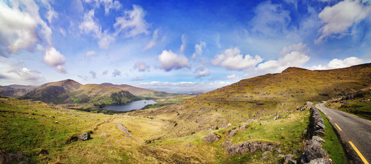 Landscape with Glanmore lake.Freshwater lake in the southwest of Ireland. It is located on the...
