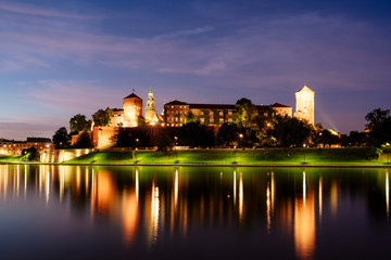 Fototapeta  The Wawel Royal Castle and Cathedral Basilica in Krakow, Poland.  Wawel Royal Castle is a the UNESCO World Heritage obraz