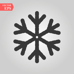 Snowflake icon. Flat vector illustration in black on white background. EPS 10