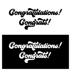 Congratulations. Retro style lettering. Calligraphic greeting inscription. Vector vintage typography.