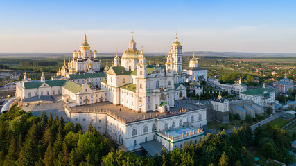 Fototapeta na wymiar Aerial view of Pochaev Monastery.