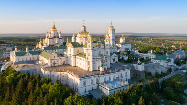 Aerial view of Pochaev Monastery.